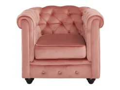 New Cadeirão conforto em veludo roa pastel - CHESTERFIELD Poltrona
