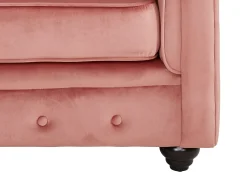 New Cadeirão conforto em veludo roa pastel - CHESTERFIELD Poltrona