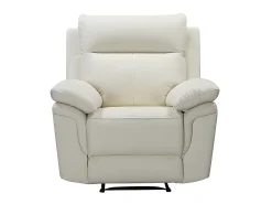 Vente-unique Poltrona*Cadeirão relax manual em pele de búfalo - PAKITA Marfim