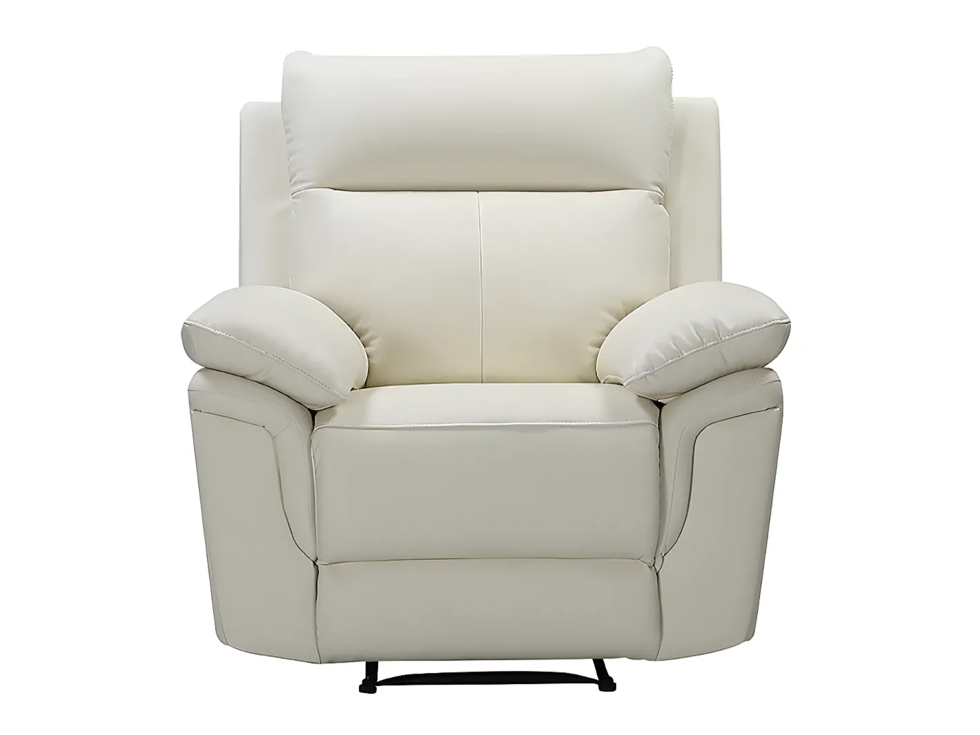 Vente-unique Poltrona*Cadeirão relax manual em pele de búfalo - PAKITA Marfim