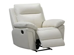Vente-unique Poltrona*Cadeirão relax manual em pele de búfalo - PAKITA Marfim