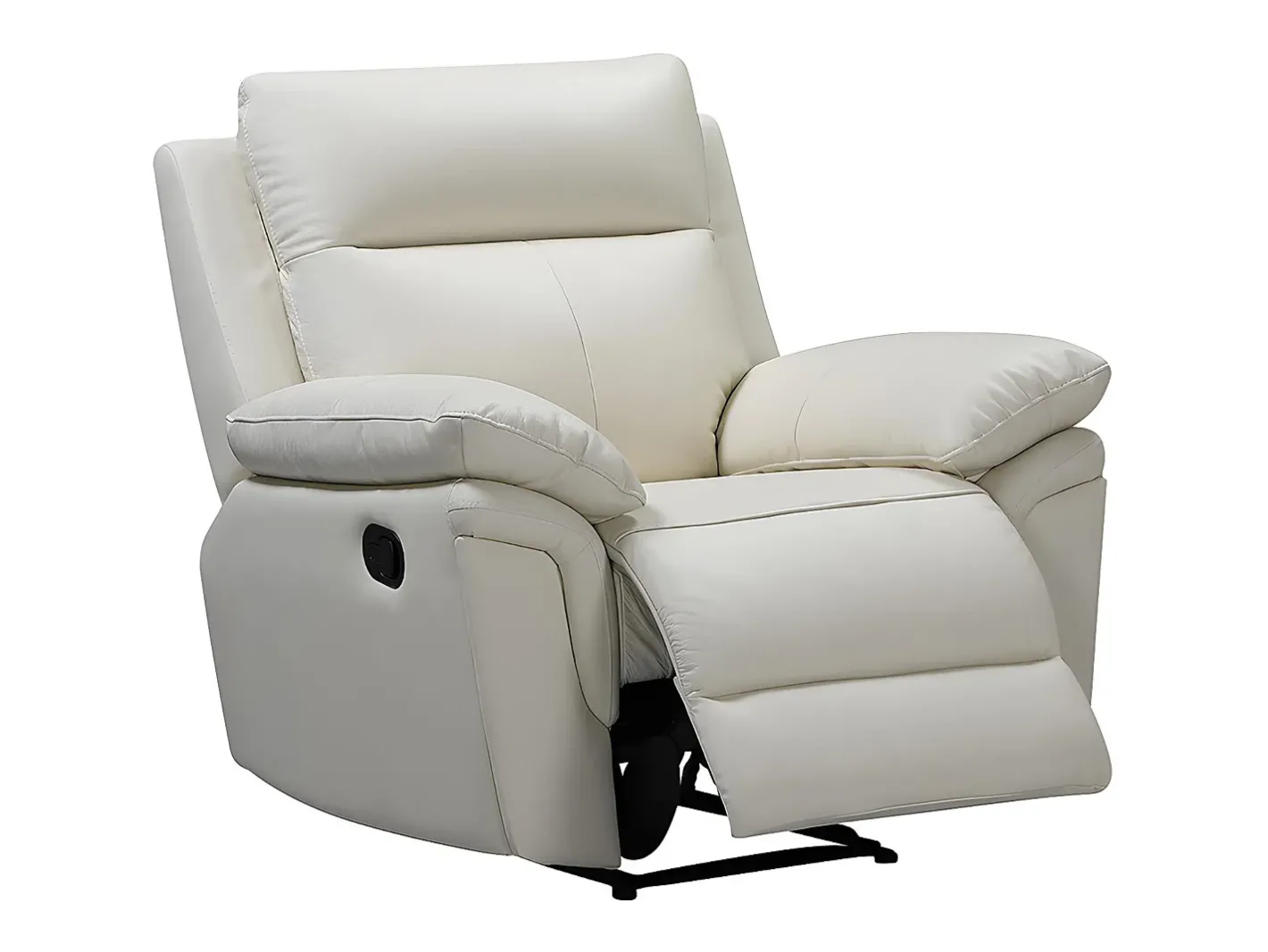Vente-unique Poltrona*Cadeirão relax manual em pele de búfalo - PAKITA Marfim