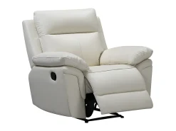 Vente-unique Poltrona*Cadeirão relax manual em pele de búfalo - PAKITA Marfim