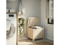 Acessórios De Arrumação*Caixa de arrumação com tampa RANA 60x49x54 cm pinho maciço PT452673 Castanho