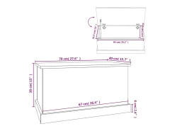 vidaxl Acessórios De Arrumação*Caixa de arrumação 70x40x38 cm derivados madeira cinza cimento Cinzento