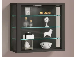 VCM Vitrina*Caixa de exposição de vidro pendurada | Vitrine de vidro com vidro de segurança ESG | Dimensões: A. 40 x L. 43 x P. 18 cm | Vitrosa S (antracite) Multicor