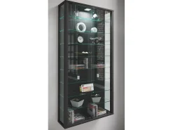 VCM Vitrina*Caixa de exposição de vidro pendurada | Vitrine de vidro com vidro de segurança ESG | Dimensões: A. 114 x L. 59 x P. 18 cm | Vitrosa Maxi (Preto) Multicor