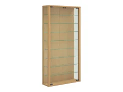 VCM Vitrina*Caixa de exposição de vidro pendurada | Vitrine de vidro com vidro de segurança ESG | Dimensões: A. 114 x L. 59 x P. 18 cm | Vitrosa Maxi (faia) Natural claro