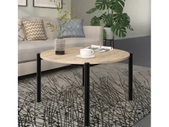 Caleb | Mesa de Centro 80 cm 4 lugares em Carvalho Preto*Loft24 Discount