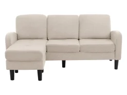 Canapé d'angle avec méridienne - 3 places - tissu en coton et lin - Beige*ModernLuxe Clearance