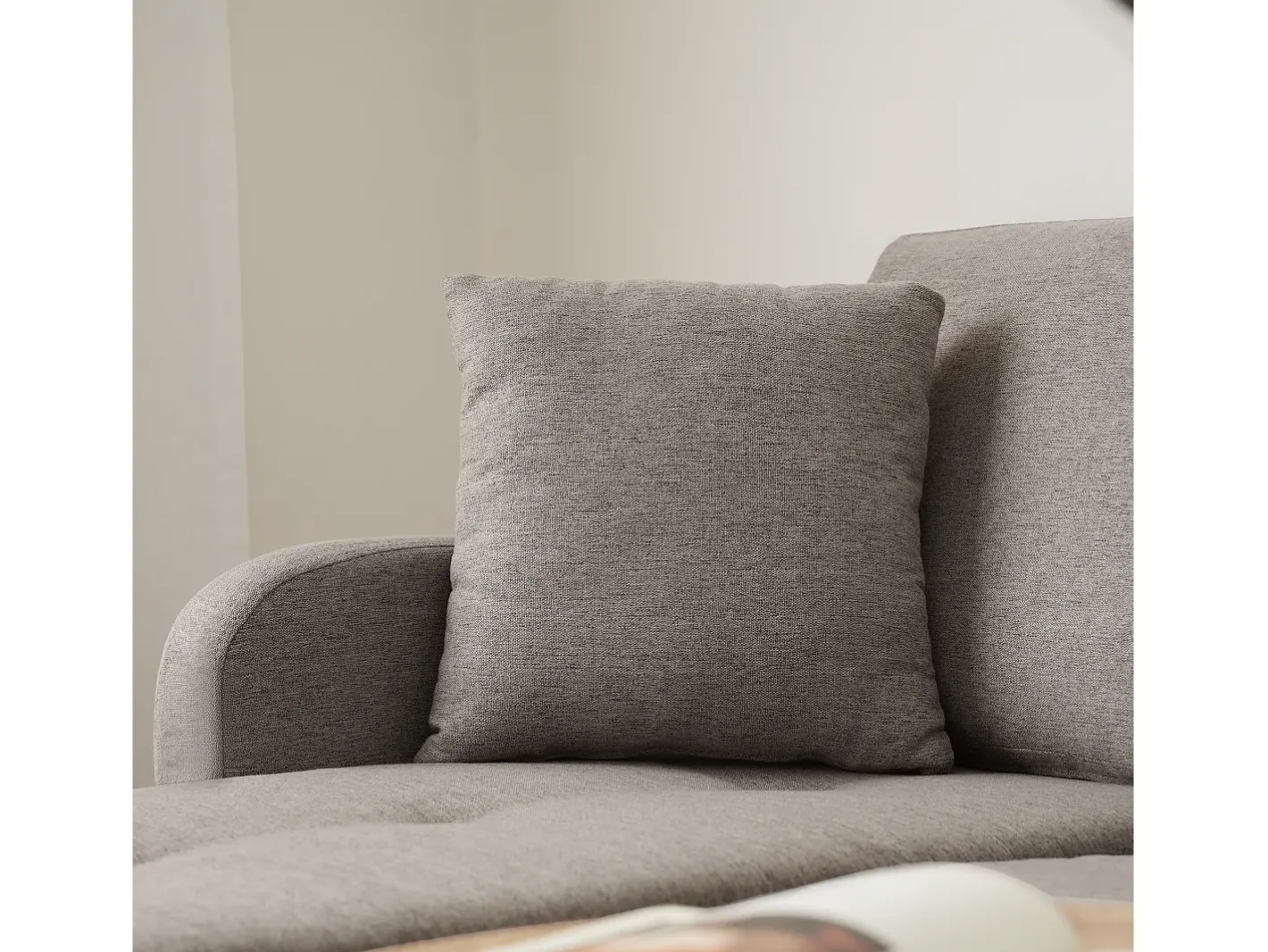 Canapé d'angle avec méridienne - 3 places - tissu en coton et lin - Gris anthracite^ModernLuxe Outlet