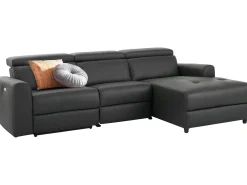 Loft24 Sofá*Capena | Sofá Chaise Lounge 3 Lugares Elétrico Direito Cinzento