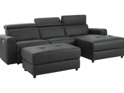 Loft24 Sofá*Capena | Sofá Chaise Lounge 3 Lugares Elétrico Direito Cinzento
