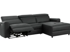 Loft24 Sofá*Capena | Sofá Chaise Lounge 3 Lugares Elétrico Direito Cinzento