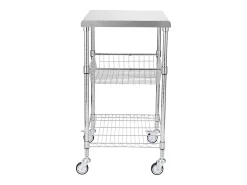 Móvel De Arrumação*Carriça utilitária SucceBuy 61 x 50 x 93 cm, 213 kg, 3 níveis, 6 ganchos, carrinho de rodas Prateado