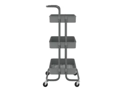 vidaxl Móvel De Arrumação*Carrinho cozinha c/ 3 prateleiras ferro/ABS 42x35x85 cm cinza Cinzento