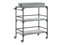 vidaxl Móvel De Arrumação*Carrinho cozinha 81,5x41x92,5 cm derivados madeira cinza sonoma Cinzento