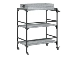 vidaxl Móvel De Arrumação*Carrinho cozinha 81,5x41x92,5 cm derivados madeira cinza sonoma Cinzento