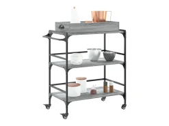 vidaxl Móvel De Arrumação*Carrinho cozinha 81,5x41x92,5 cm derivados madeira cinza sonoma Cinzento