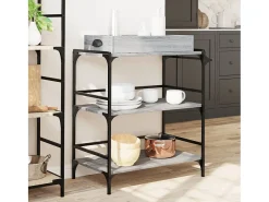 vidaxl Móvel De Arrumação*Carrinho cozinha 81,5x41x92,5 cm derivados madeira cinza sonoma Cinzento