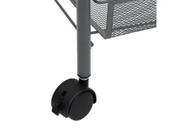 vidaxl Móvel De Arrumação*Carrinho de cozinha c/ 3 prateleiras ferro 46x26x64 cm Cinzento