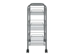 vidaxl Móvel De Arrumação*Carrinho de cozinha c/ 3 prateleiras ferro 46x26x64 cm Cinzento