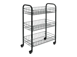 METALTEX Móvel De Arrumação*Carrinho de cozinha com 3 cestos Siena Preto