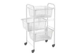 Carrinho de Cozinha com Rodas 3 Cestos Removíveis^METALTEX Discount