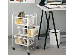 Carrinho de Cozinha com Rodas 3 Cestos Removíveis^METALTEX Discount