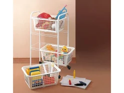 Carrinho de Cozinha com Rodas 3 Cestos Removíveis^METALTEX Discount