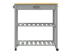 vidaxl Móvel De Arrumação*Carrinho de cozinha MONZA 84x40x88,5 cm madeira de pinho maciça Cinzento