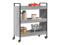 vidaxl Móvel De Arrumação*Carrinho de cozinha 70x30x82 cm derivados madeira cinza sonoma Cinzento