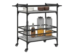 vidaxl Móvel De Arrumação*Carrinho de cozinha 82x40x78,5cm derivados madeira cinza sonoma Cinzento