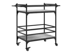 vidaxl Móvel De Arrumação*Carrinho de cozinha 82x40x78,5cm derivados madeira cinza sonoma Cinzento