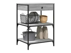 vidaxl Móvel De Arrumação*Carrinho de cozinha 60x48x89,5cm derivados madeira cinza sonoma Cinzento