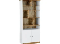 Discount Castor | Estante com 9 compartimentos e 2 portas em cinzento / carvalho Biblioteca