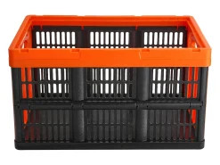 Acessórios De Arrumação|Cesto*Cestas de Armazenamento SucceBuy Dobráveis, 45 L, Plástico Dobrável, Lote de 3, Empilháveis - Solução Prática para Organizar e Guardar Pertences Cor de laranja