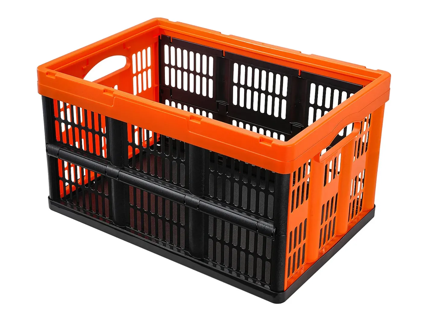 Acessórios De Arrumação|Cesto*Cestas de Armazenamento SucceBuy Dobráveis, 45 L, Plástico Dobrável, Lote de 3, Empilháveis - Solução Prática para Organizar e Guardar Pertences Cor de laranja