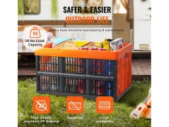 Acessórios De Arrumação|Cesto*Cestas de Armazenamento SucceBuy Dobráveis, 45 L, Plástico Dobrável, Lote de 3, Empilháveis - Solução Prática para Organizar e Guardar Pertences Cor de laranja