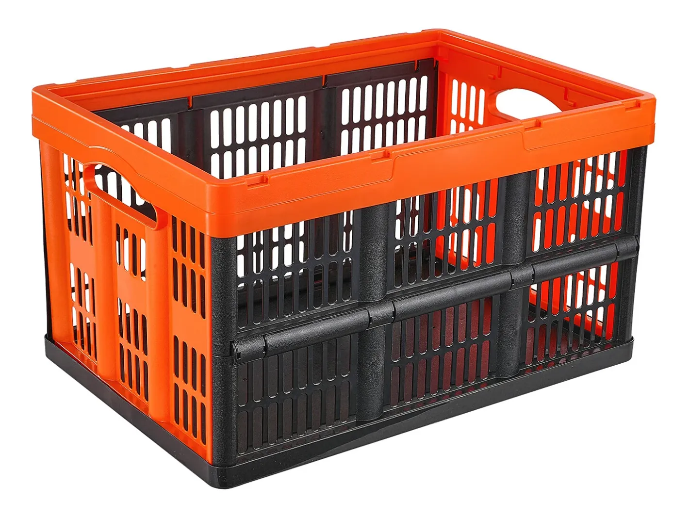 Acessórios De Arrumação|Cesto*Cestas de Armazenamento SucceBuy Dobráveis, 45 L, Plástico Dobrável, Lote de 3, Empilháveis - Solução Prática para Organizar e Guardar Pertences Cor de laranja
