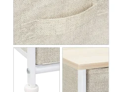 Cômoda móvel de armazenamento prateleira com gavetas tecido 13_0002582_2^Helloshop26 Clearance