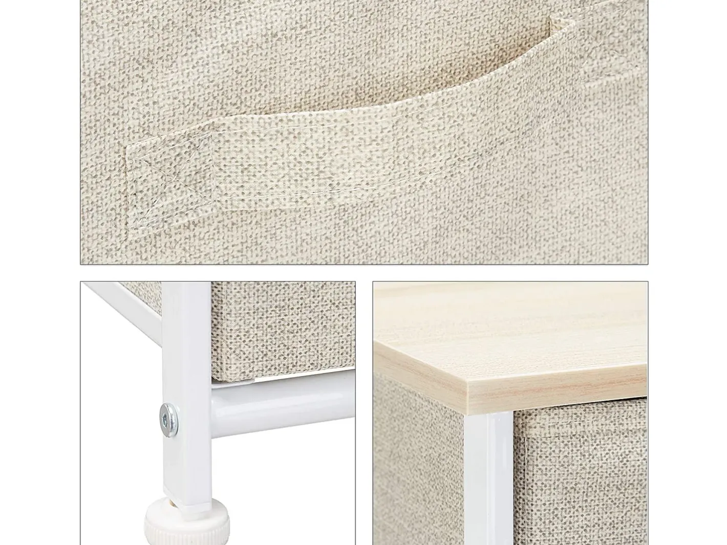Cômoda móvel de armazenamento prateleira com gavetas tecido 13_0002582_2^Helloshop26 Clearance