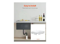 Acessório Vinho E Bar*Cofre Térmico de Encastrar em Aço Inoxidável SucceBuy, 50,8 x 35,5 x 30,6 cm, Caixa de Gelo Comercial para Exterior de 30 L para Vinho e Cerveja Gelados Prateado