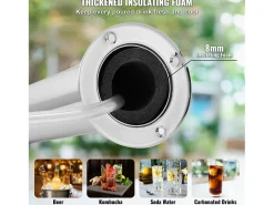 Acessório Vinho E Bar*Coluna de Cerveja SucceBuy, com Dois Torneiras, Inox e Fechamento Automático, para Festas e Bares Prateado