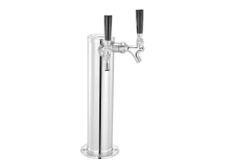 Acessório Vinho E Bar*Coluna de Cerveja SucceBuy, com Dois Torneiras, Inox e Fechamento Automático, para Festas e Bares Prateado