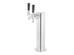 Acessório Vinho E Bar*Coluna de Cerveja SucceBuy, com Dois Torneiras, Inox e Fechamento Automático, para Festas e Bares Prateado