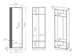 Coluna de entrada de 1 porta em madeira Nilo^Petits-Meubles Outlet