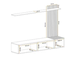 Composição de parede LIPA - Móvel para TV, prateleira e painel mural^Price Factory Clearance