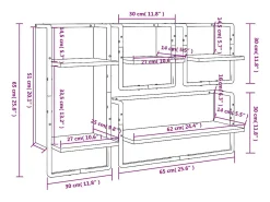 vidaxl Prateleira*Conj. prateleiras c/ barras 4pcs derivados madeira cinza sonoma Cinzento
