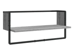 vidaxl Prateleira*Conj. prateleiras c/ barras 4pcs derivados madeira cinza sonoma Cinzento